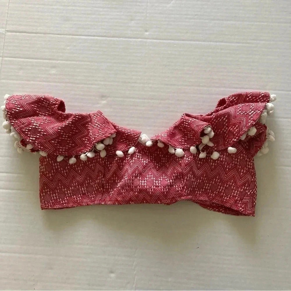 ASOS DESIGN‎ Jacquard Pom Pom Off-the-Shoulder Top Size 6 - Picture 1 of 6